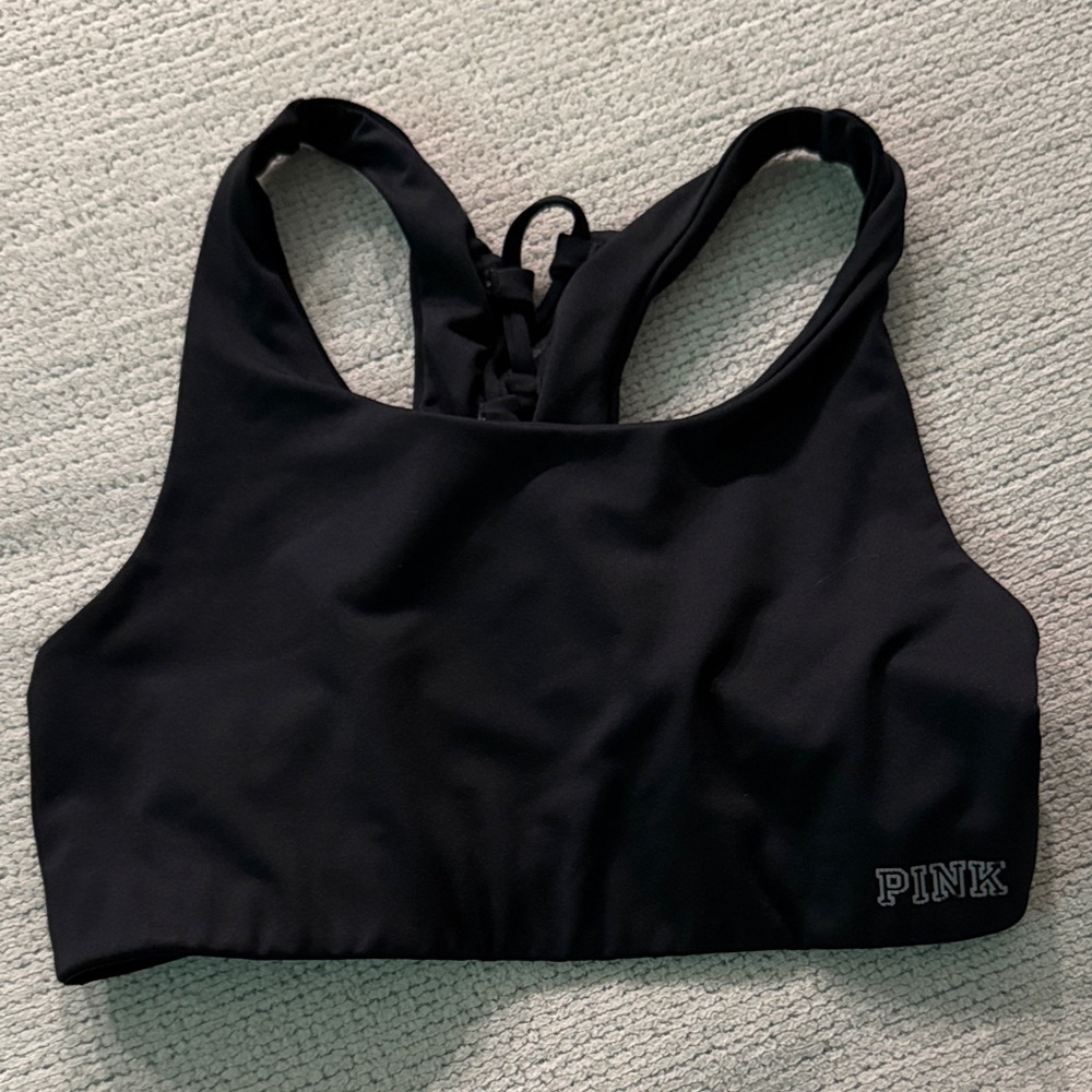 PINK Victoria's Secret Sleek Black Sports Bra